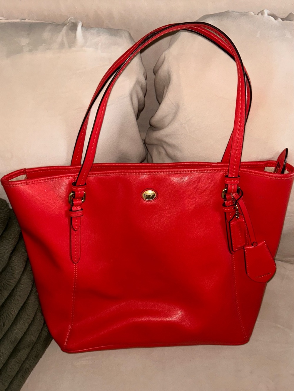 Coach Red Leather Tote Bag - Sleek Everyday Carry